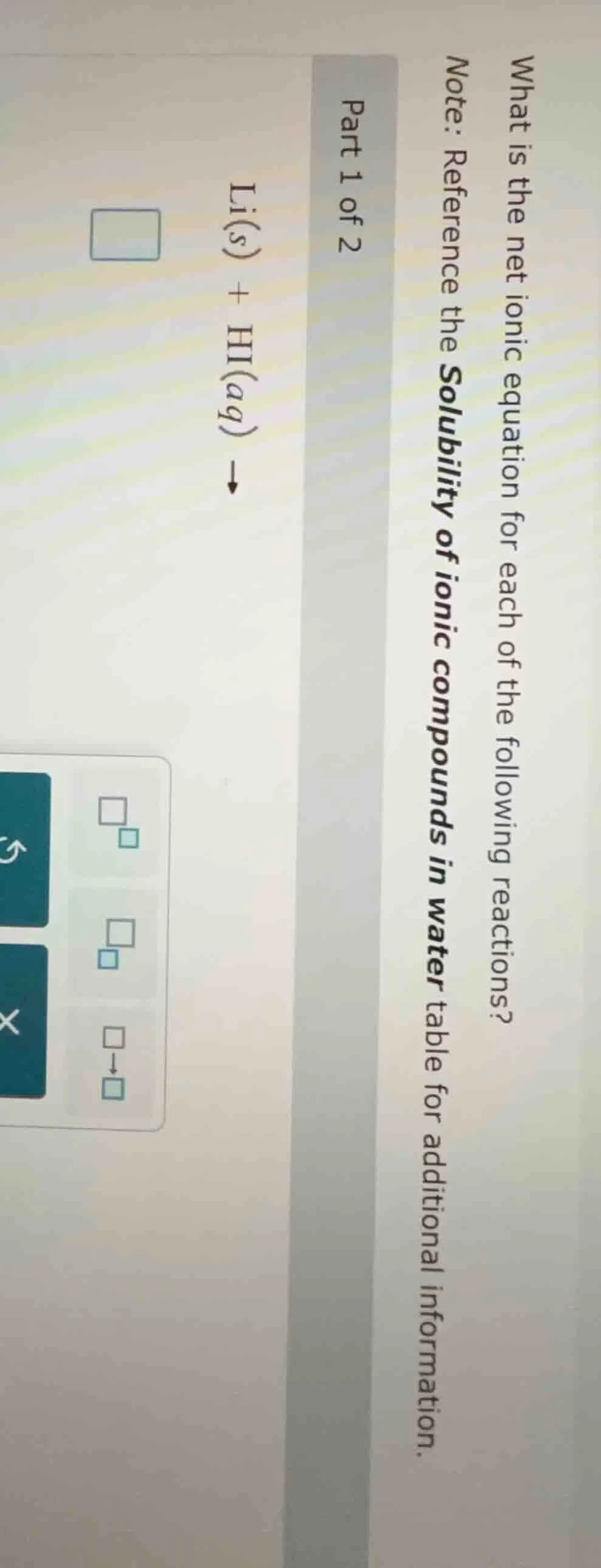 what is the net ionic equation for each of the following reactions? not…
