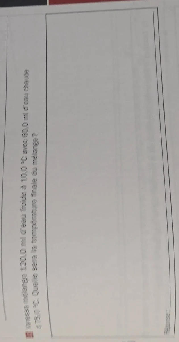 vanessa mélange 120,0 ml deau froide à 10,0 °c avec 60,0 ml deau chaude…