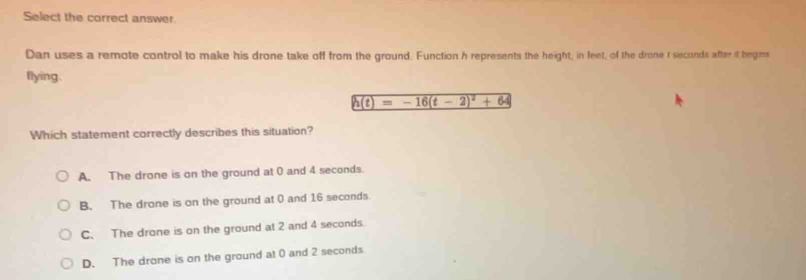 select the correct answer. dan uses a remote control to make his drone …