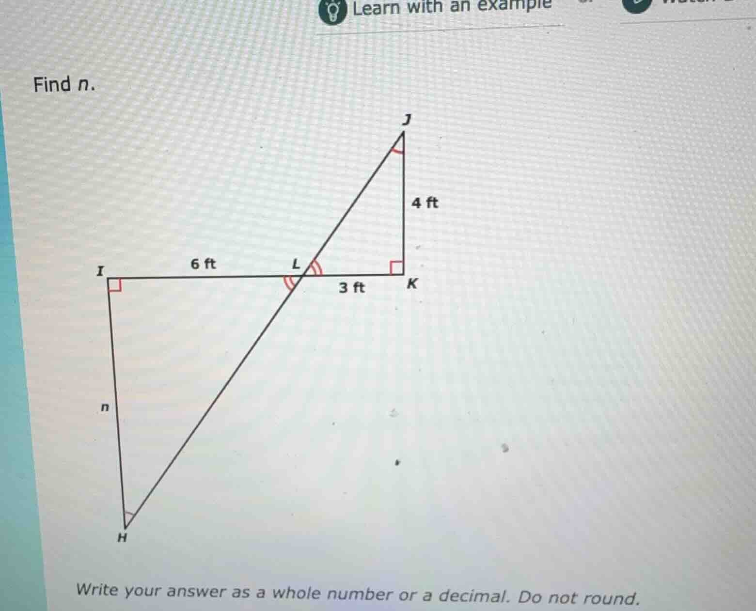 find $n$. write your answer as a whole number or a decimal. do not roun…