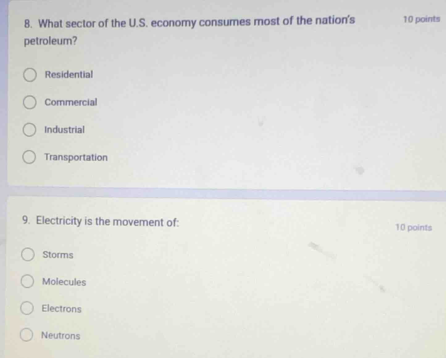 8. what sector of the u.s. economy consumes most of the nations petrole…