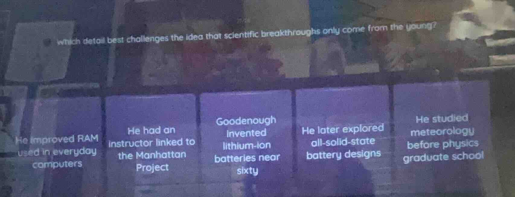 which detail best challenges the idea that scientific breakthroughs onl…