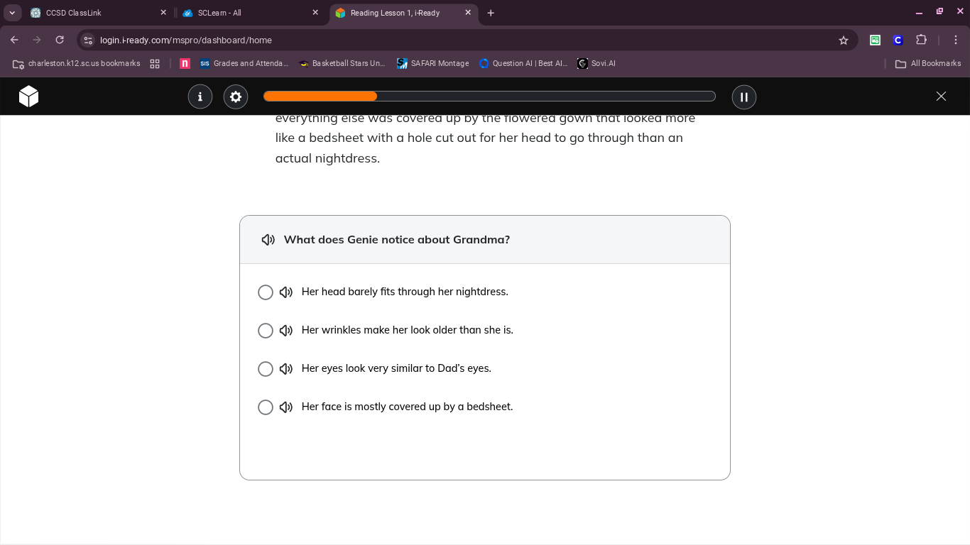 everything else was covered up by the flowered gown that looked more li…