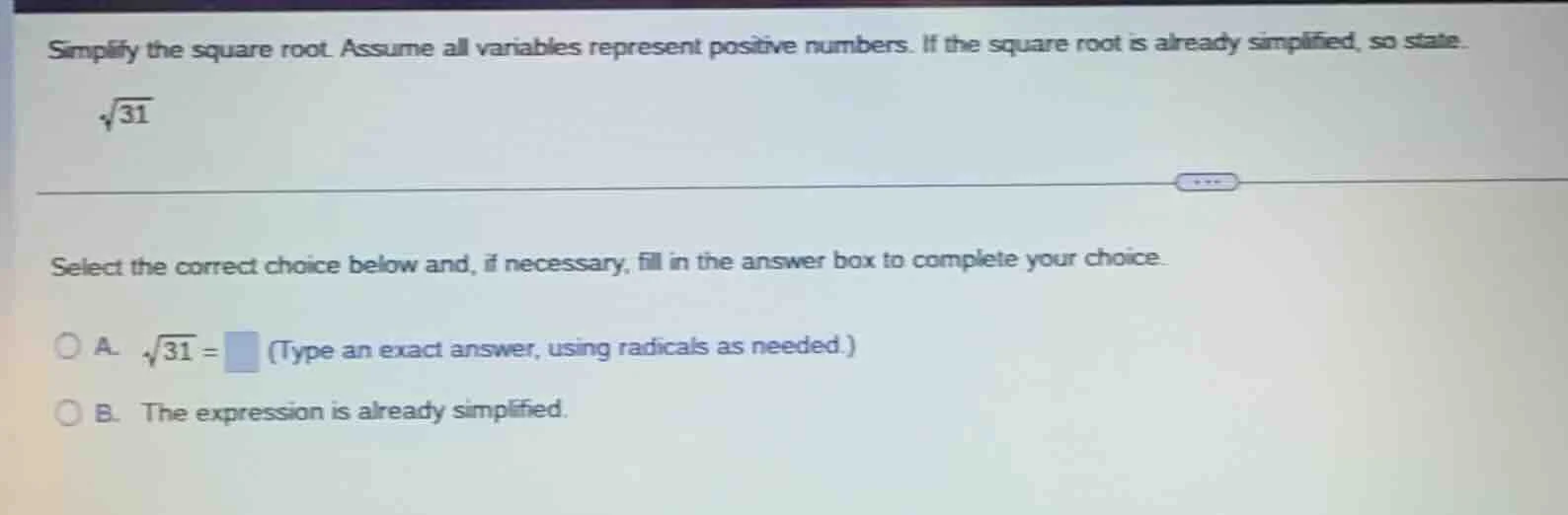 simplify the square root. assume all variables represent positive numbe…