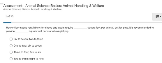 assessment - animal science basics: animal handling & welfare animal sc…