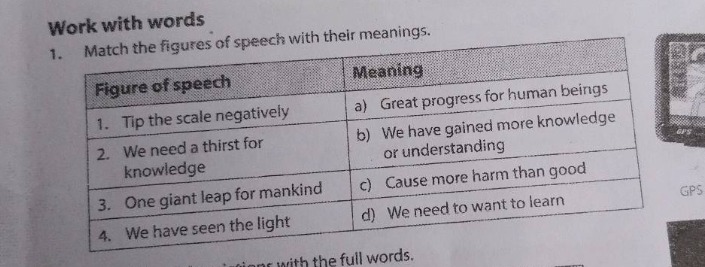 work with words 1. match the figures of speech with their meanings. fig…