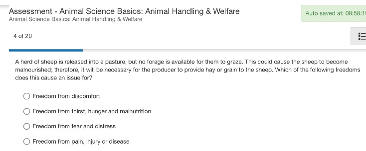 assessment - animal science basics: animal handling & welfare animal sc…