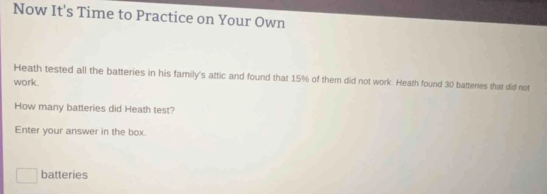 now its time to practice on your own heath tested all the batteries in …
