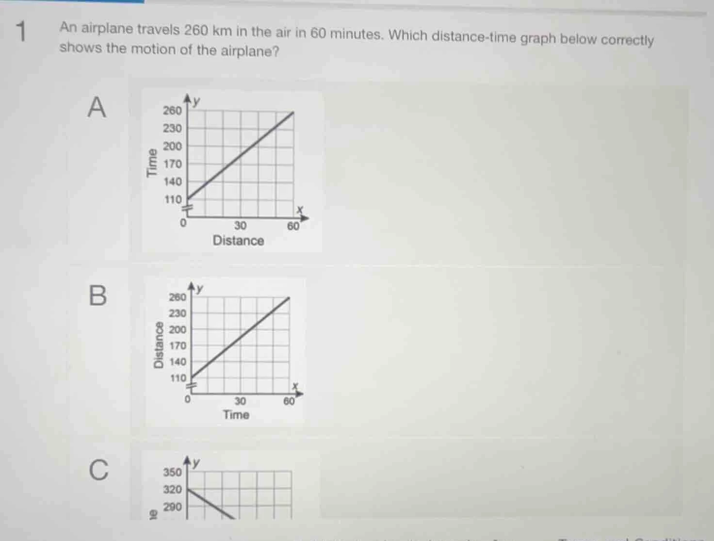 1 an airplane travels 260 km in the air in 60 minutes. which distance-t…