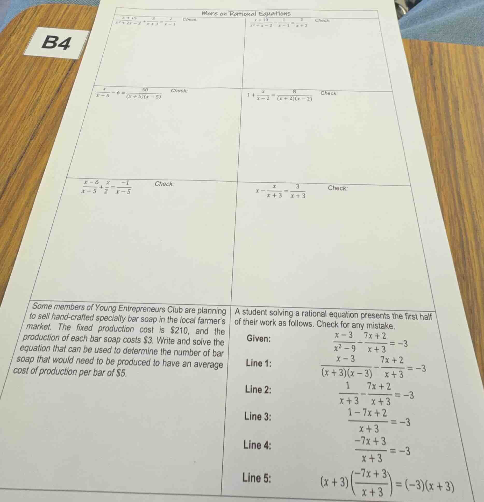 more on rational equations 1. $\frac{x + 15}{x^2 + 2x - 3}+\frac{3}{x +…