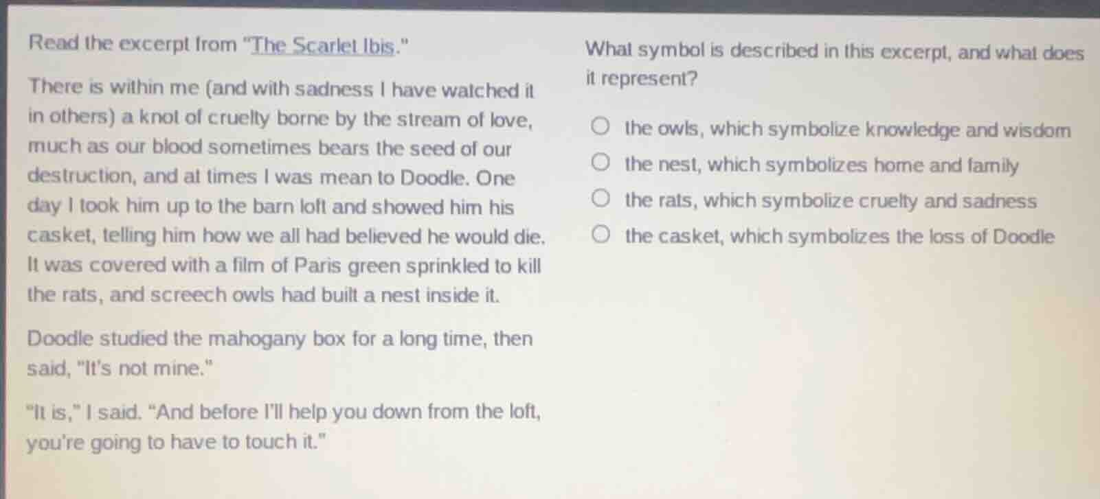 read the excerpt from \the scarlet ibis.\ there is within me (and with …