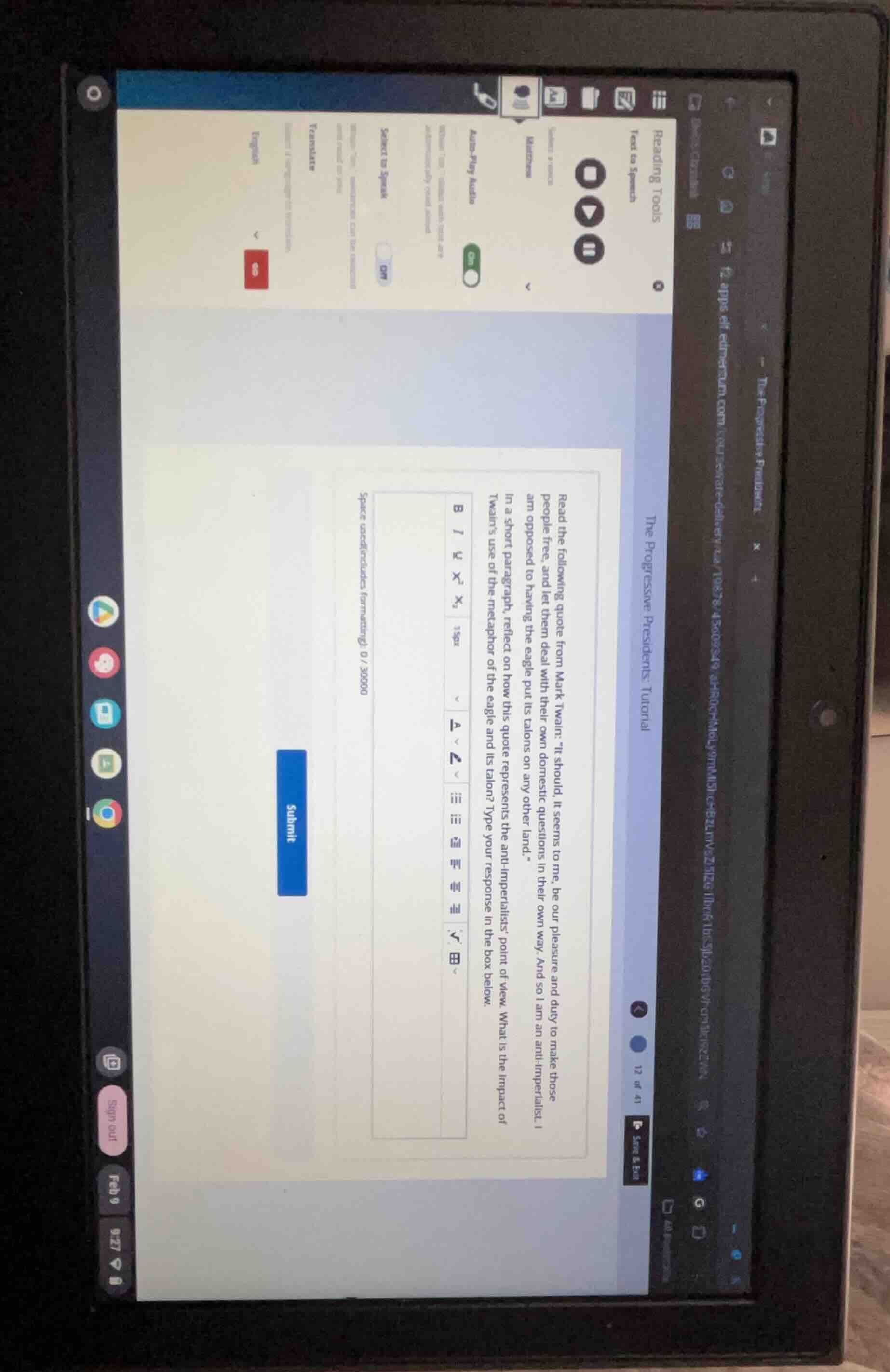 the progressive presidents: tutorial read the following quote from mark…