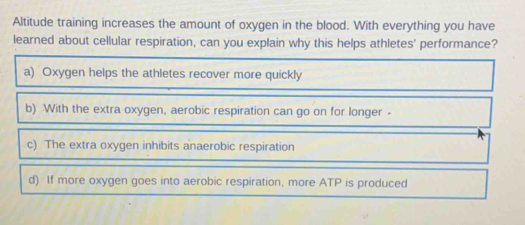 altitude training increases the amount of oxygen in the blood. with eve…