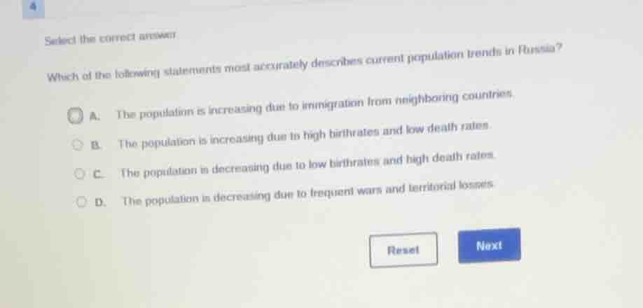 4 select the correct answer which of the following statements most accu…