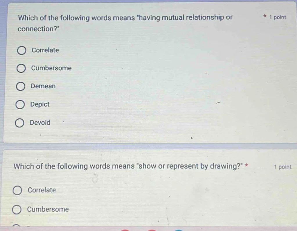 which of the following words means \having mutual relationship or conne…