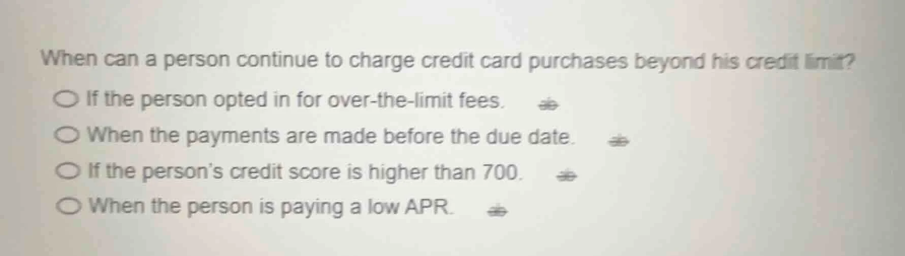 when can a person continue to charge credit card purchases beyond his c…