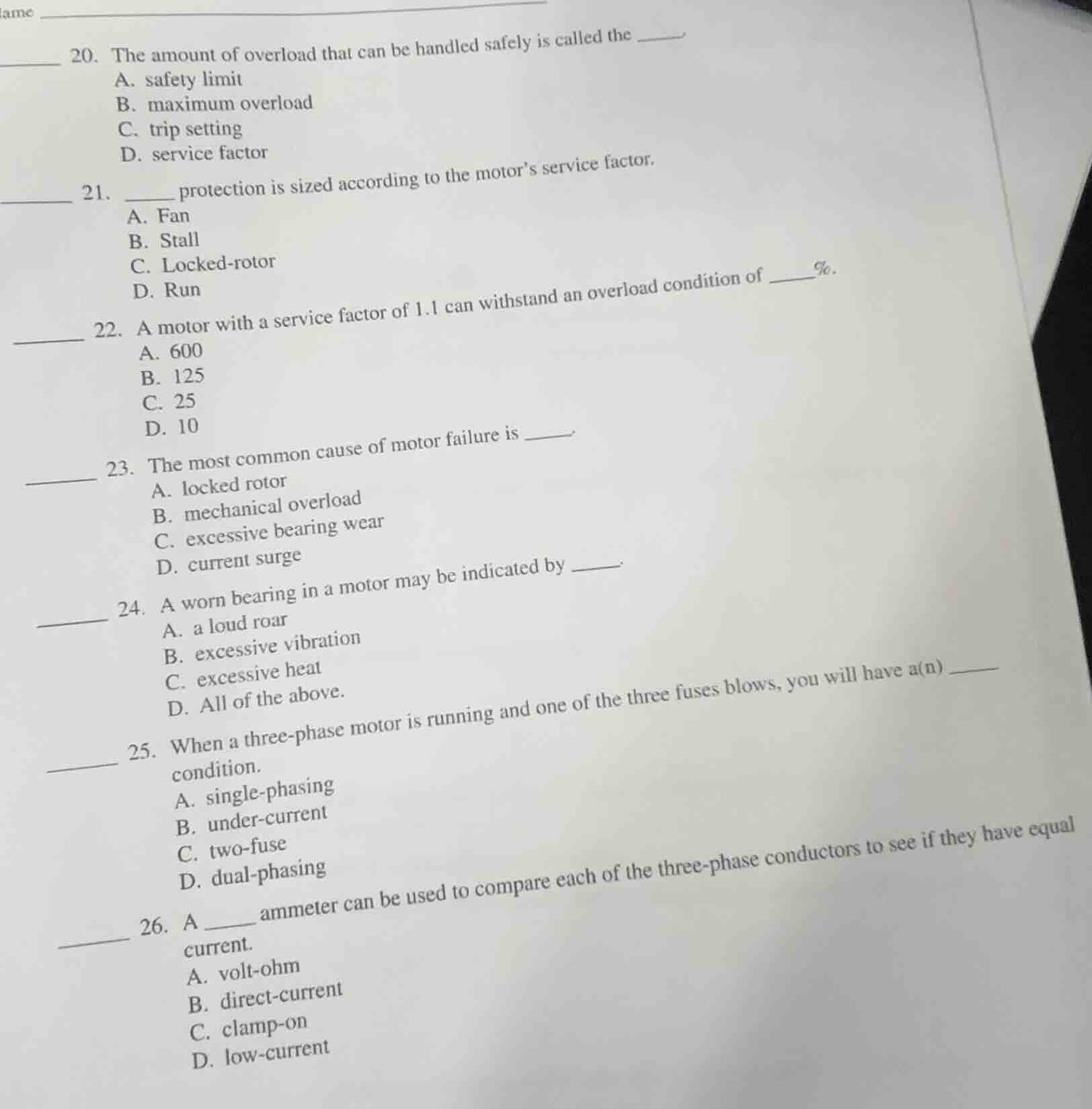 20. the amount of overload that can be handled safely is called the ___…