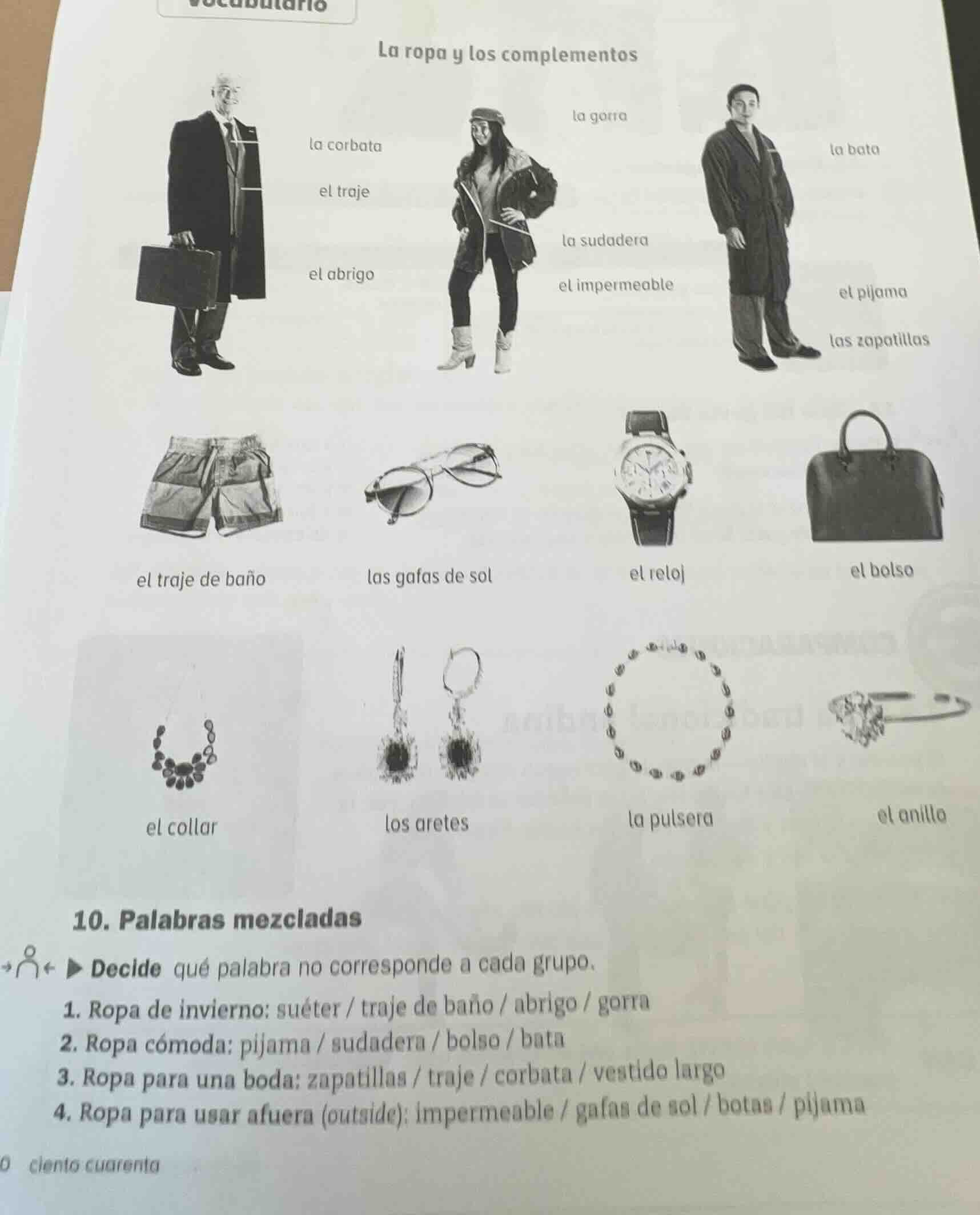 vocabulario la ropa y los complementos la corbata el traje el abrigo la…