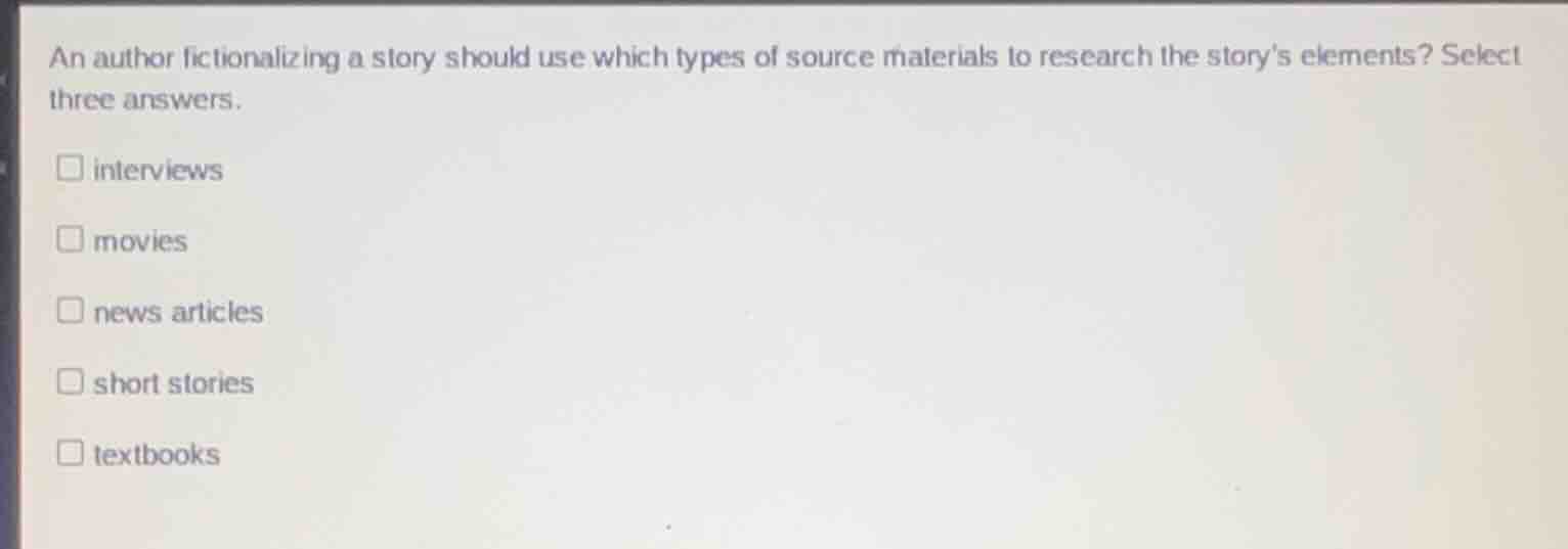 an author fictionalizing a story should use which types of source mater…