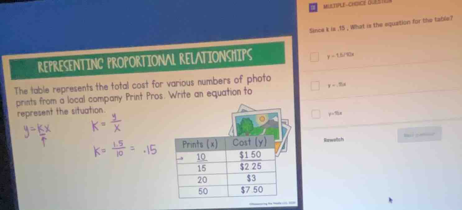 representing proportional relationships the table represents the total …