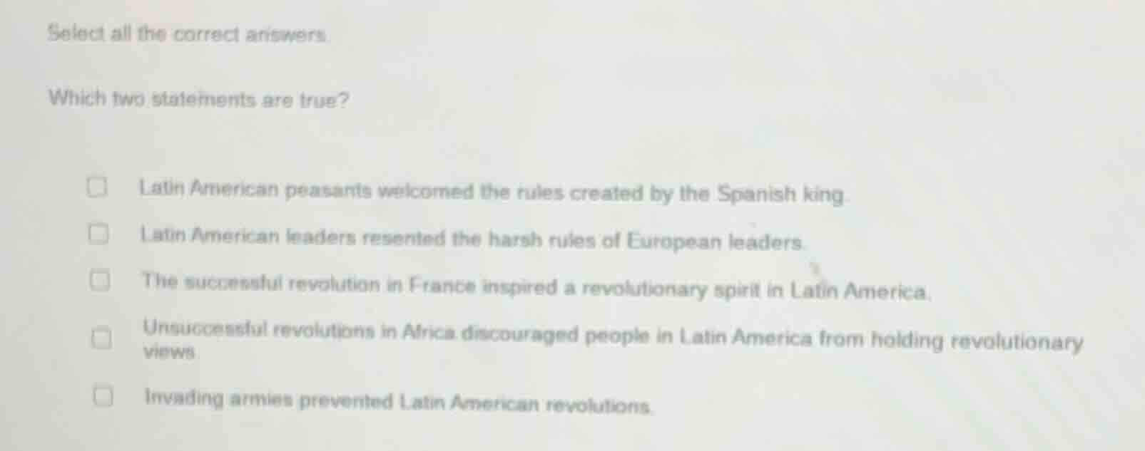 select all the correct answers. which two statements are true? □ latin …