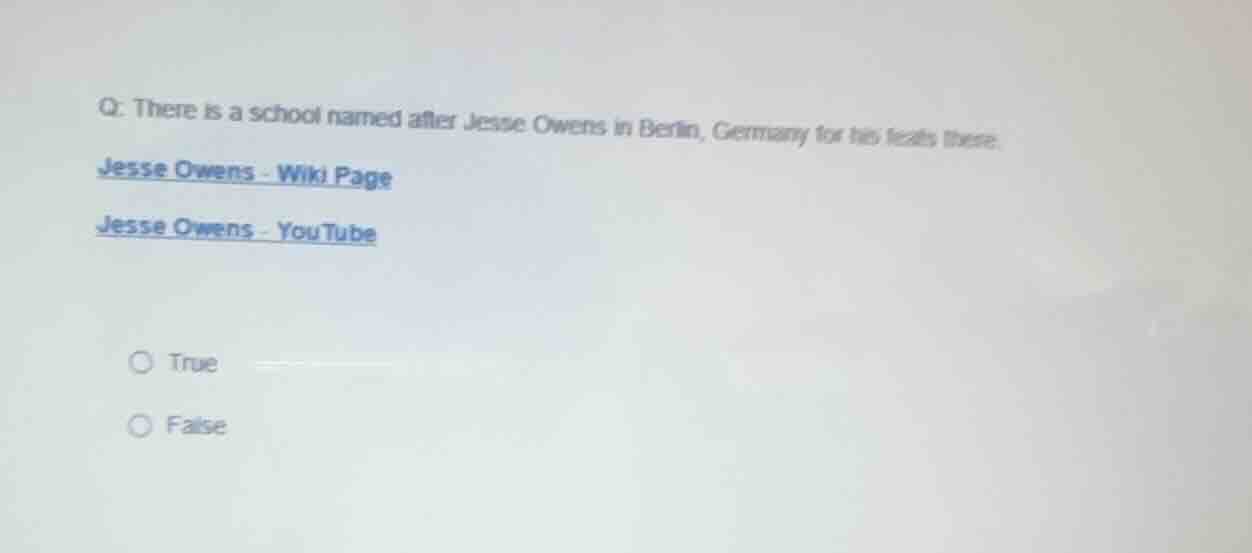 q: there is a school named after jesse owens in berlin, germany for his…