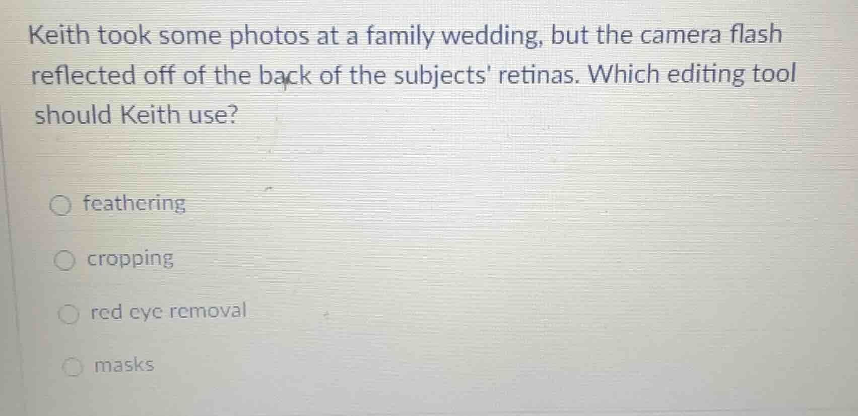 keith took some photos at a family wedding, but the camera flash reflec…