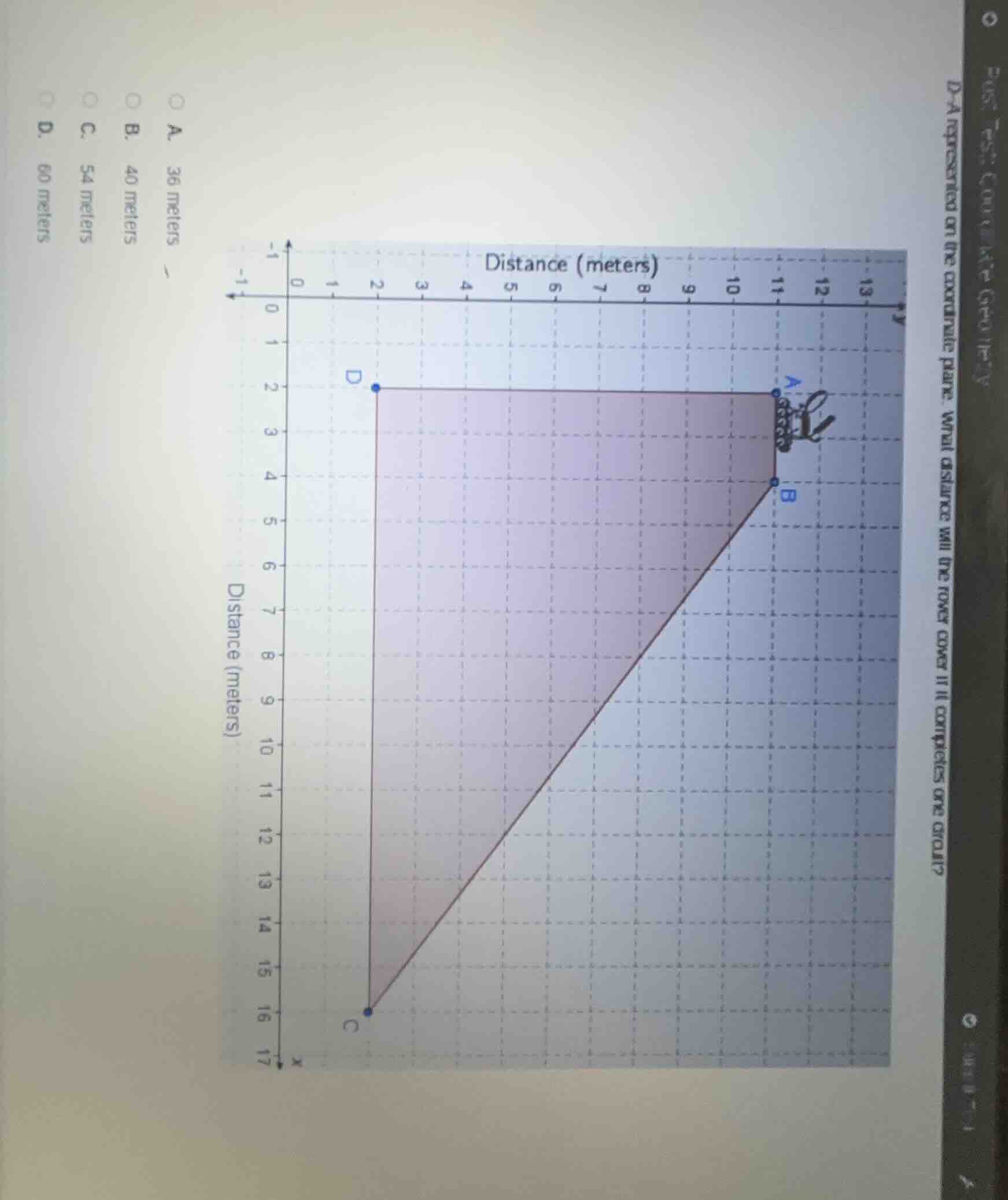 post test: coordinate geometry d-a represented on the coordinate plane.…