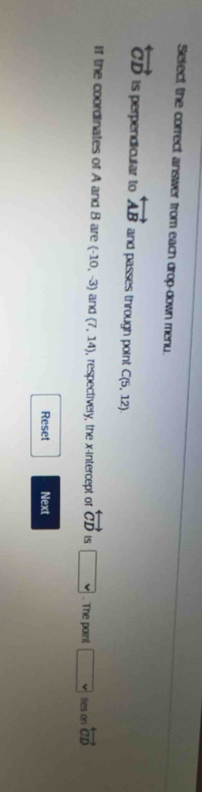 select the correct answer from each drop-down menu.$overleftrightarrow{…