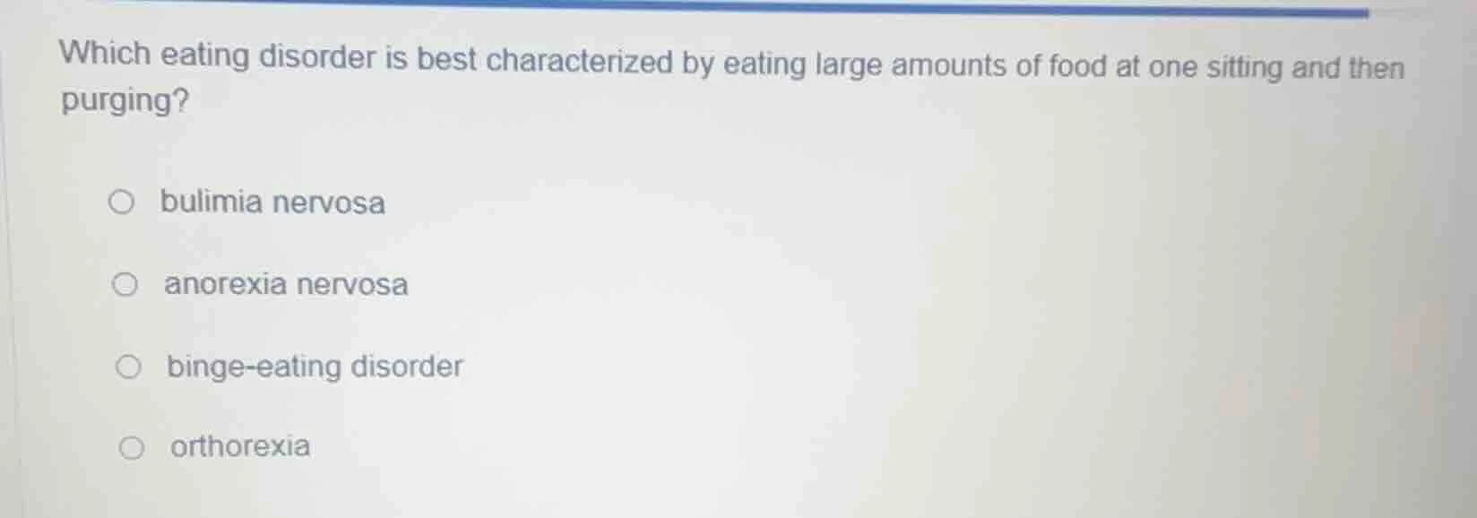 which eating disorder is best characterized by eating large amounts of …