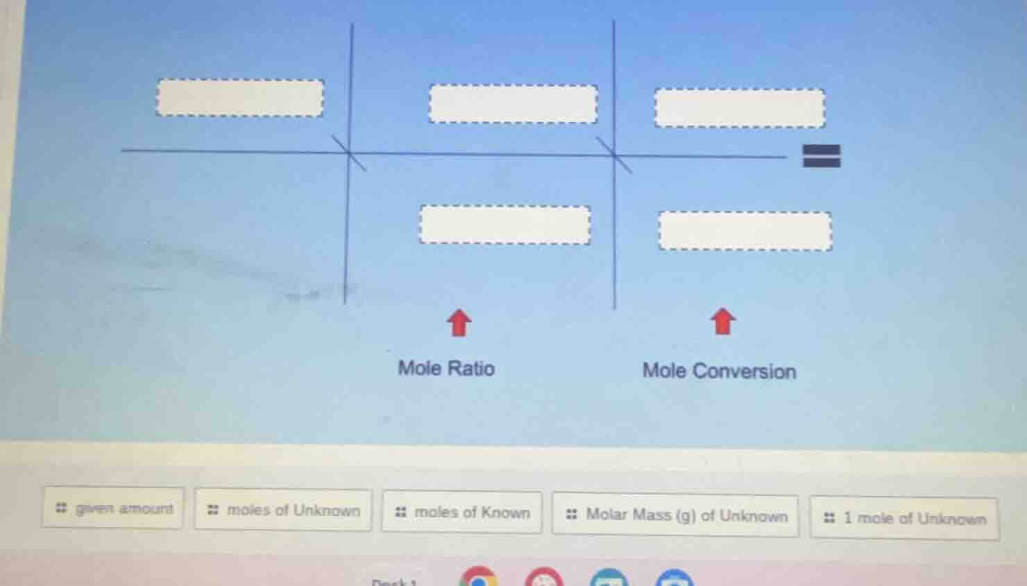 mole ratio mole conversion given amount moles of unknown moles of known…