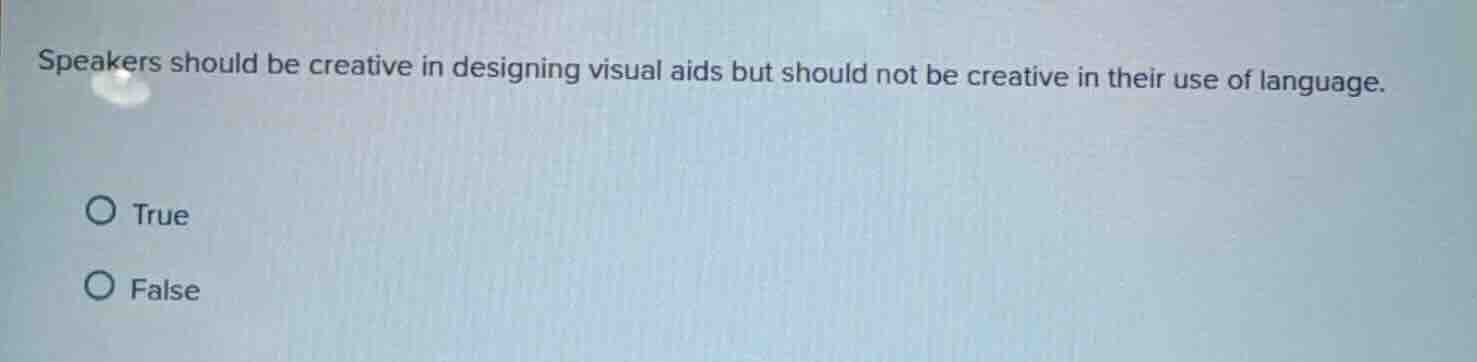 speakers should be creative in designing visual aids but should not be …