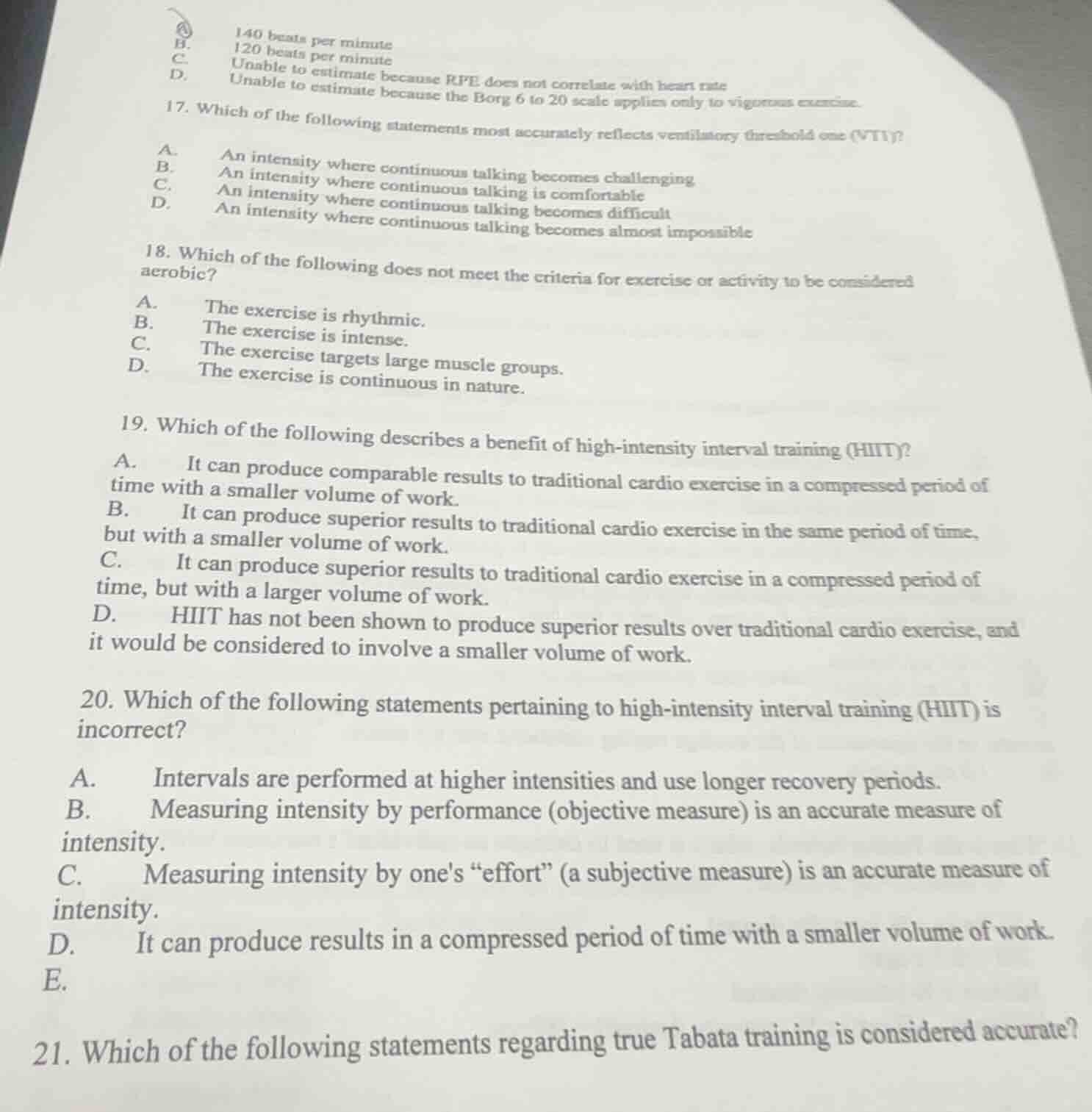 a. 140 beats per minute b. 120 beats per minute c. unable to estimate b…