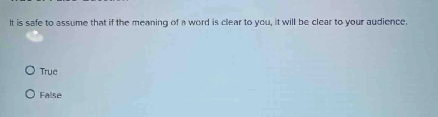 it is safe to assume that if the meaning of a word is clear to you, it …
