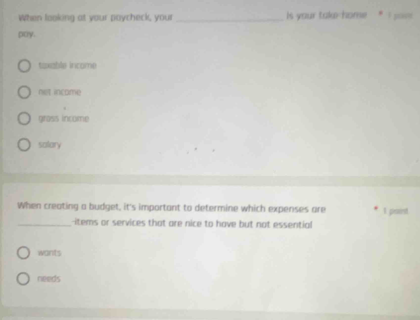 1. when looking at your paycheck, your ____________ is your take-home p…