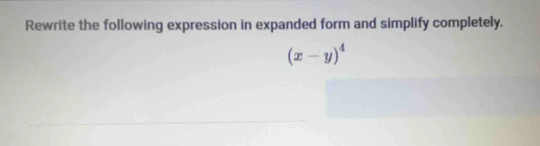 rewrite the following expression in expanded form and simplify complete…