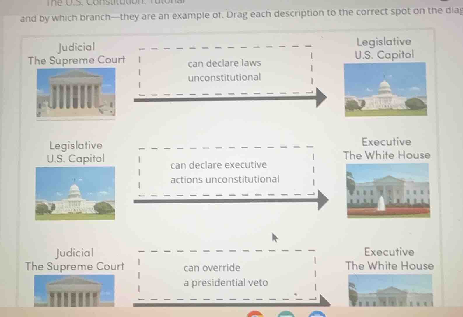 and by which branch—they are an example of. drag each description to th…