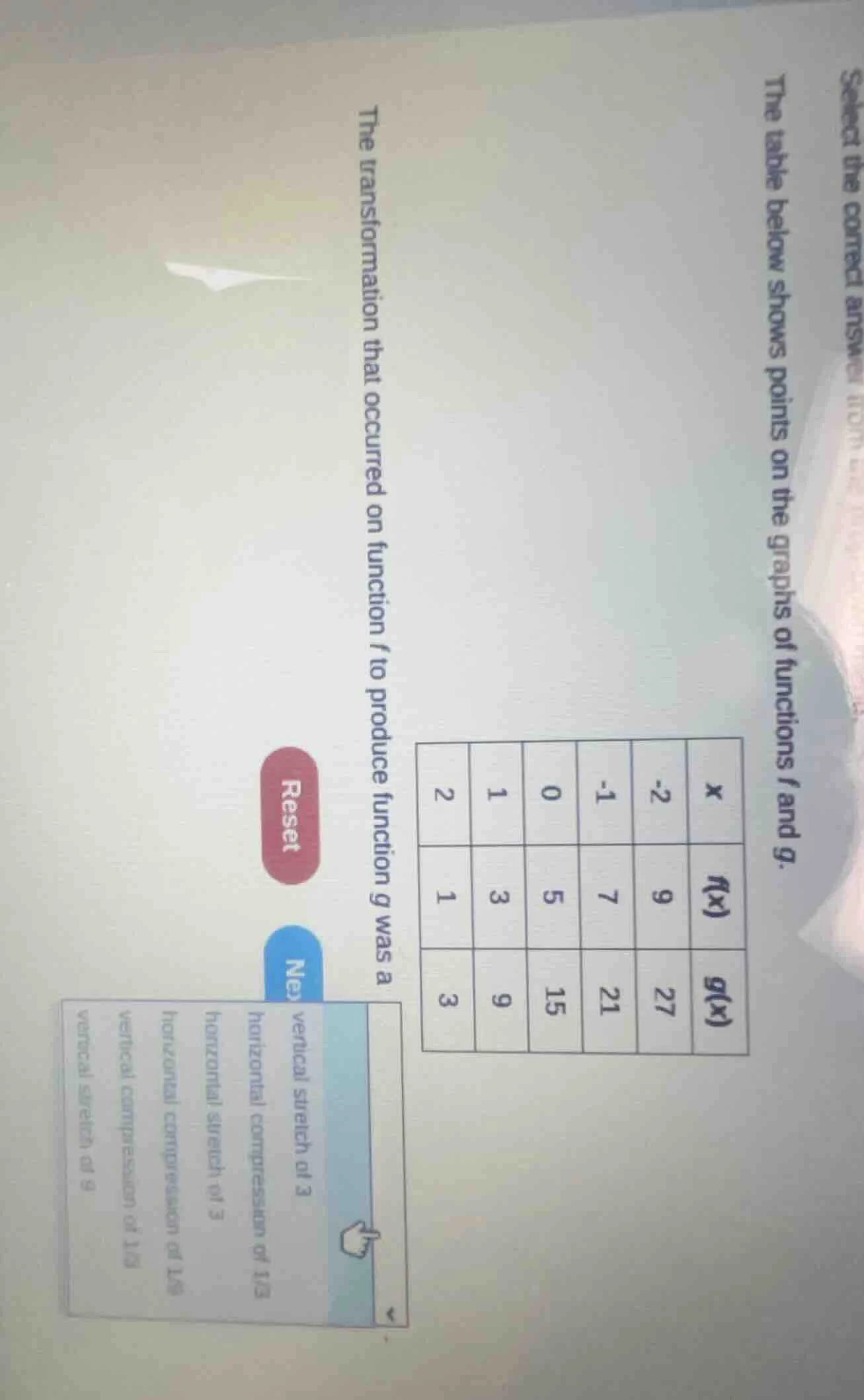 select the correct answerthe table below shows points on the graphs of …
