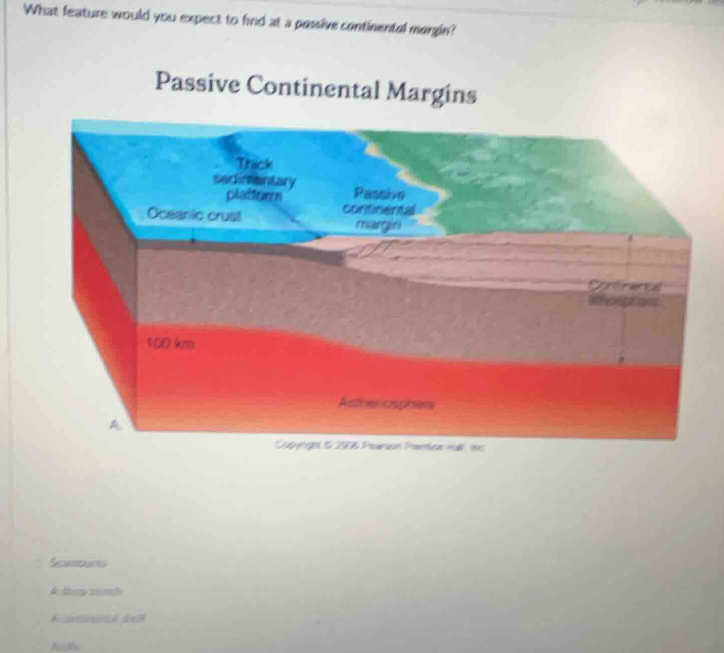 what feature would you expect to find at a passive continental margin? …