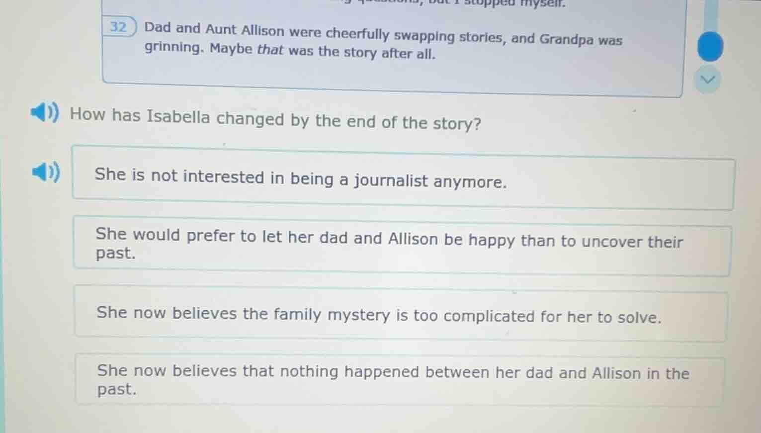 32 dad and aunt allison were cheerfully swapping stories, and grandpa w…