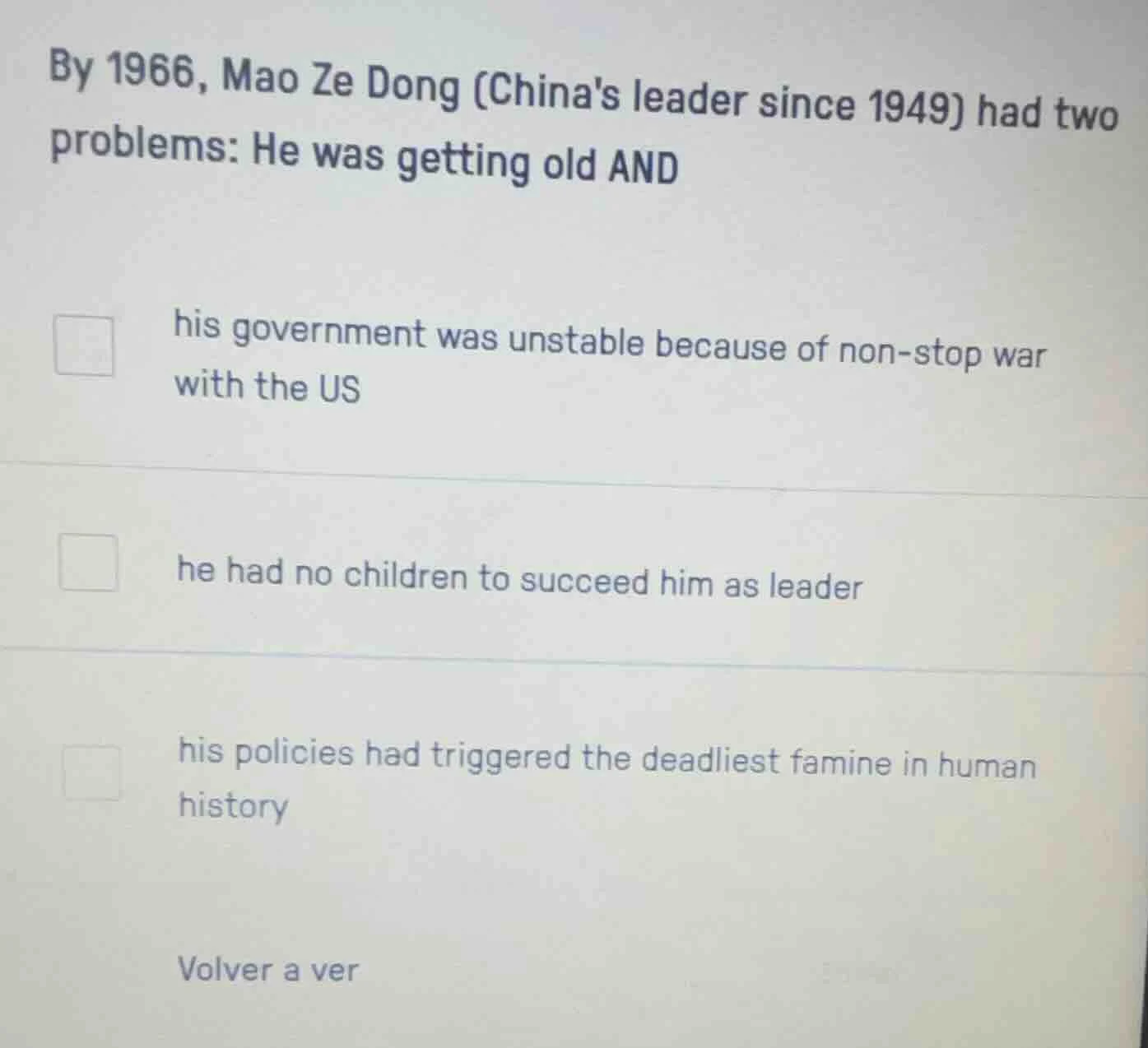 by 1966, mao ze dong (chinas leader since 1949) had two problems: he wa…