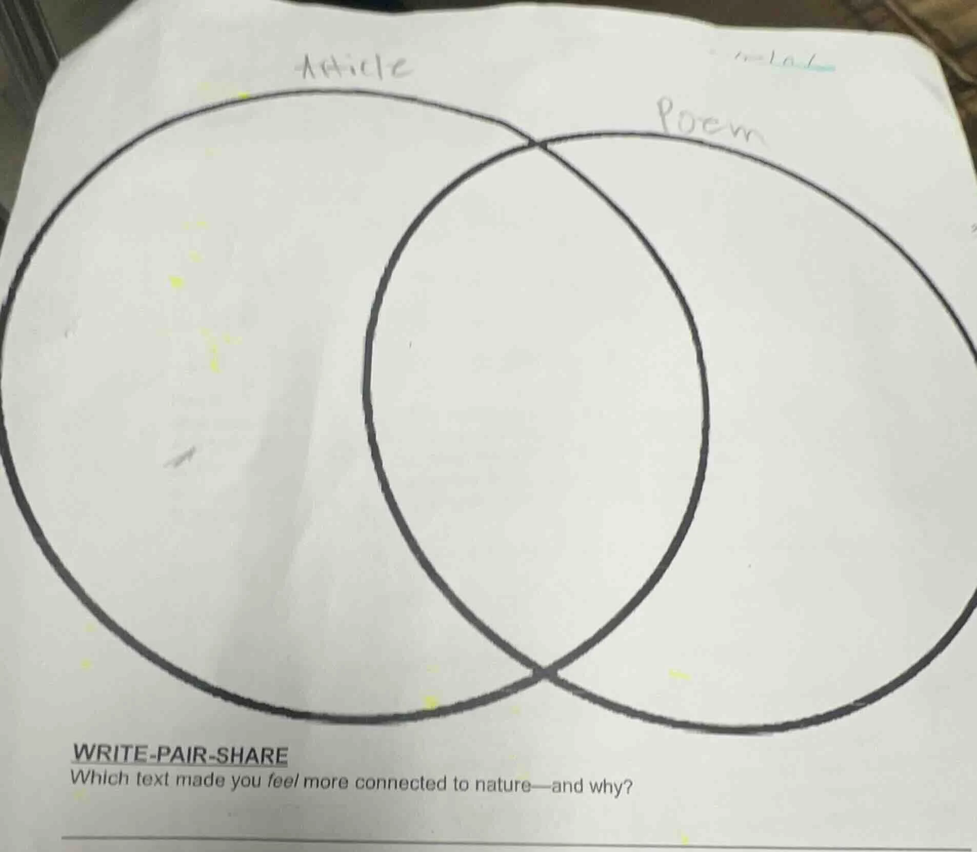 article poem write-pair-share which text made you feel more connected t…