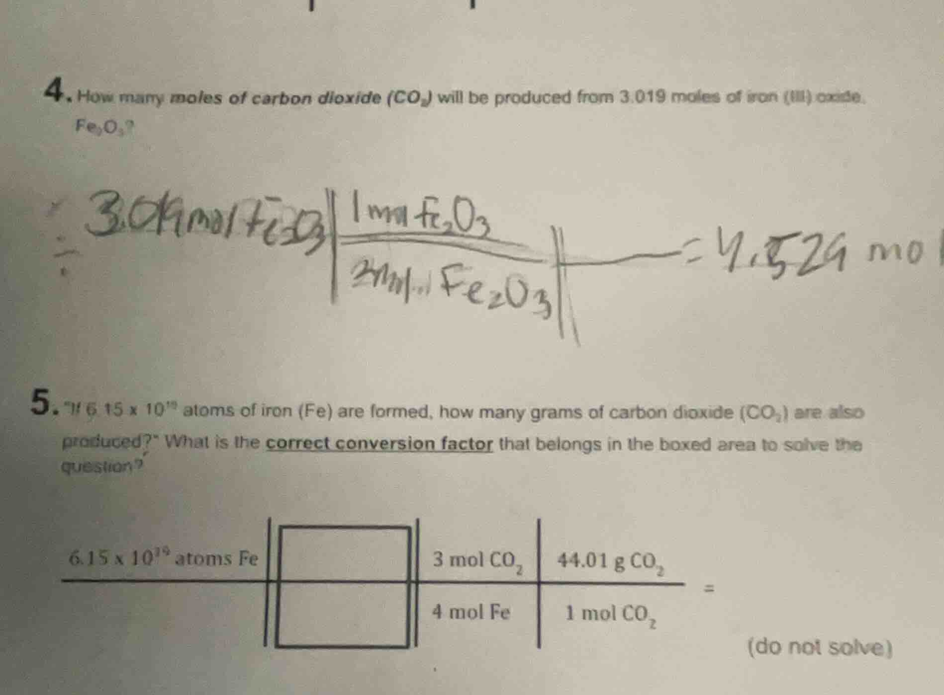 4. how many moles of carbon dioxide ($co_2$) will be produced from 3.01…