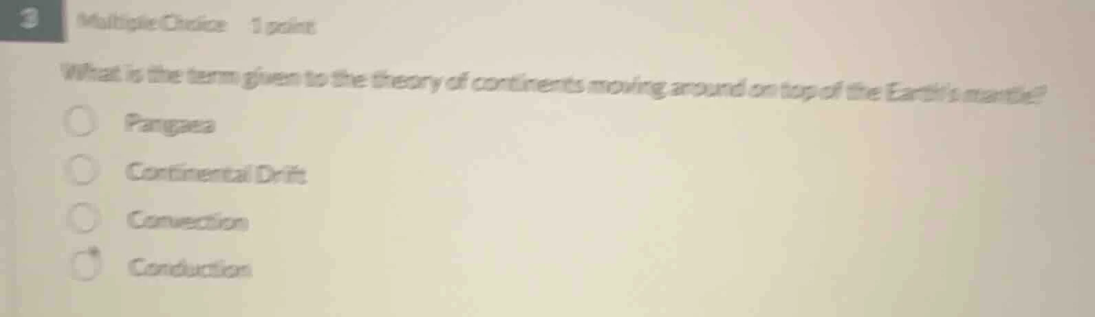 3 multiple choice 1 point what is the term given to the theory of conti…