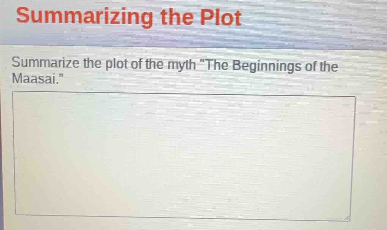 summarizing the plot summarize the plot of the myth \the beginnings of …