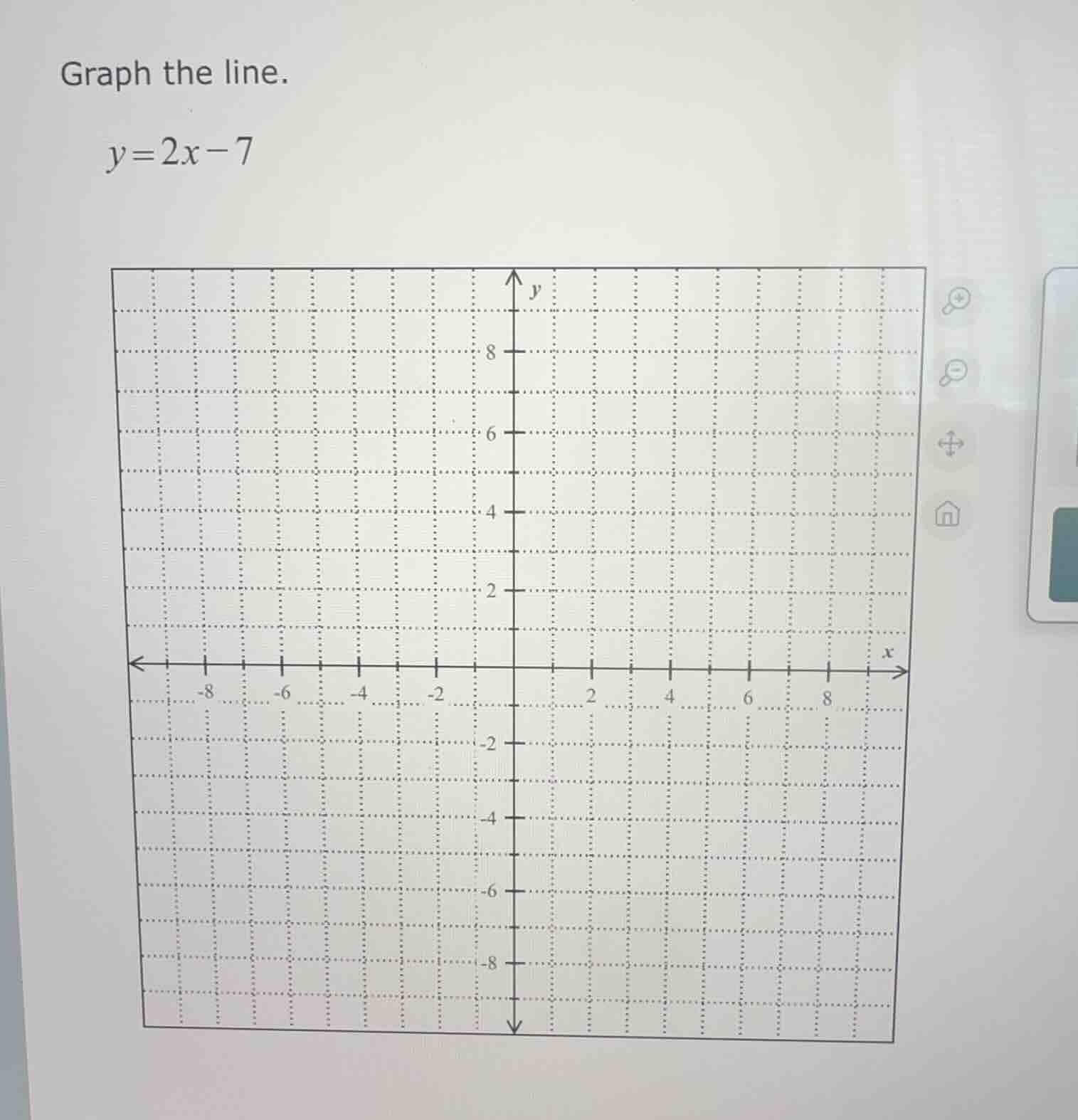 graph the line. $y=2x-7$