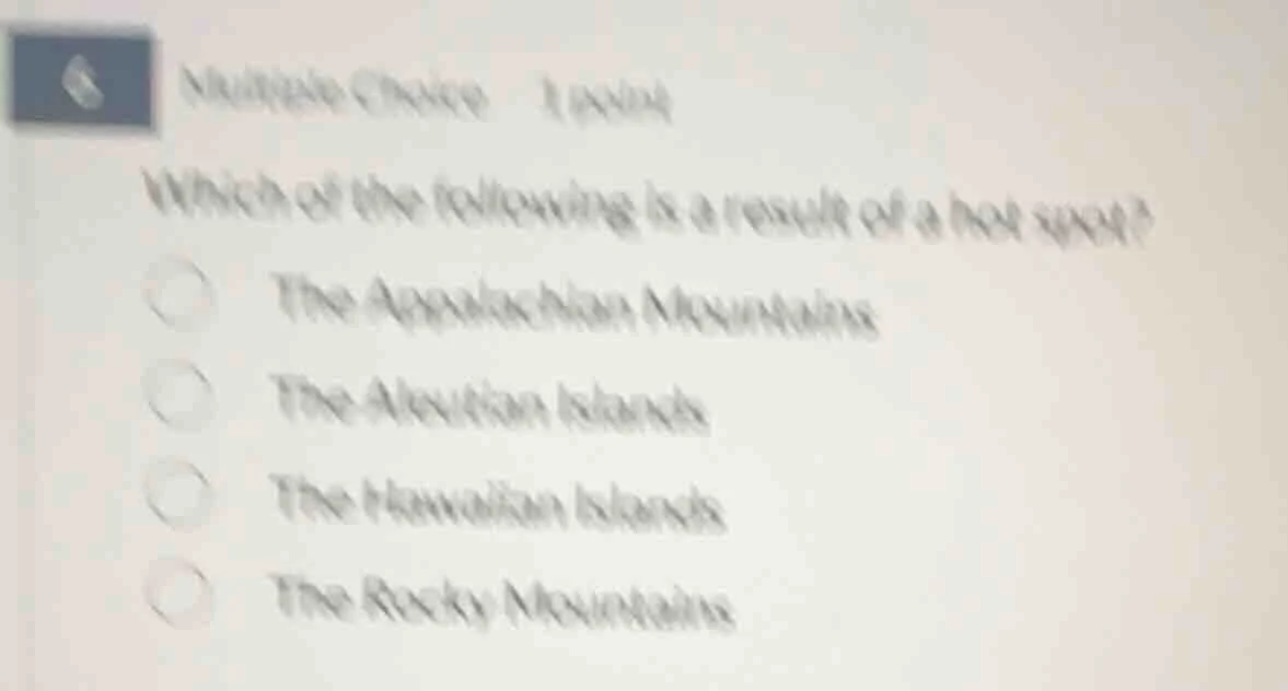multiple choice 1 point which of the following is a result of a hot spo…