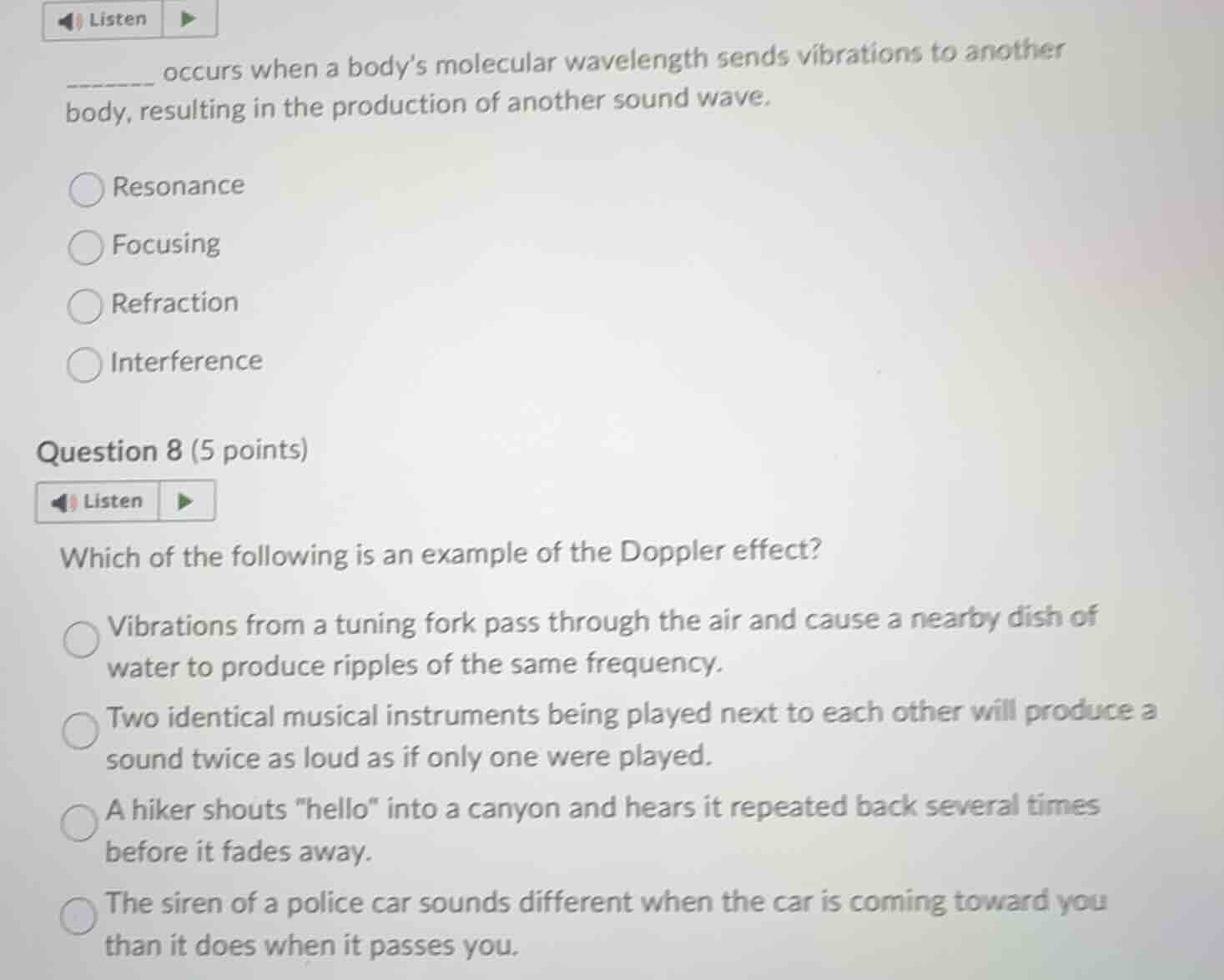 ______ occurs when a bodys molecular wavelength sends vibrations to ano…