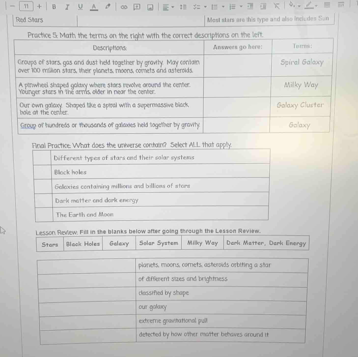 red starsmost stars are this type and also includes sunpractice 5: math…