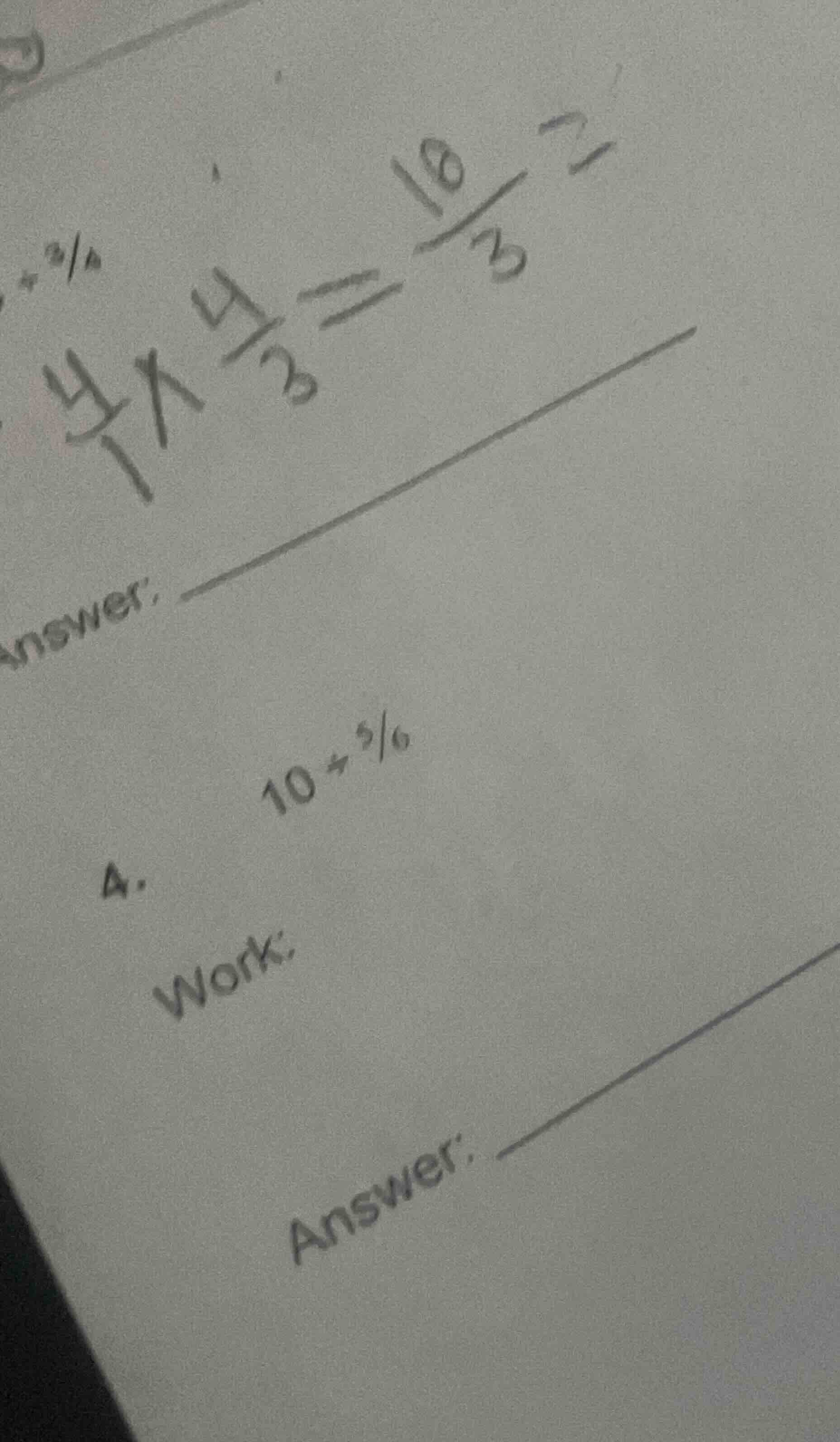 $4\times\frac{4}{3}=\frac{16}{3}$ answer: 4. $10div\frac{5}{6}$ work: a…